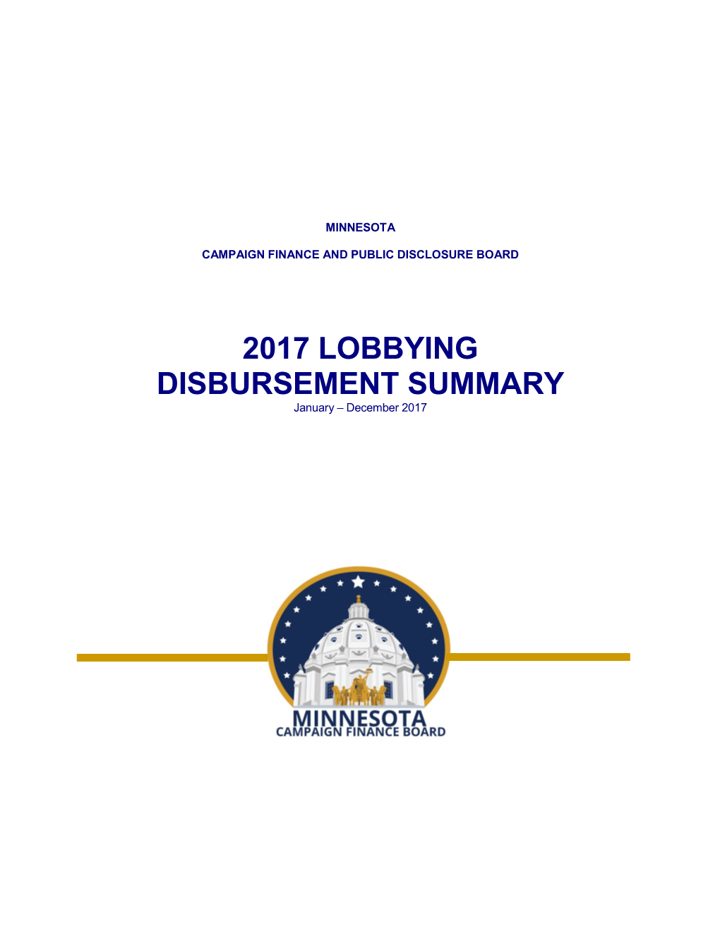 2017 LOBBYING DISBURSEMENT SUMMARY January – December 2017