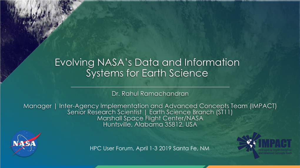 Evolving NASA's Data and Information Systems for Earth Science