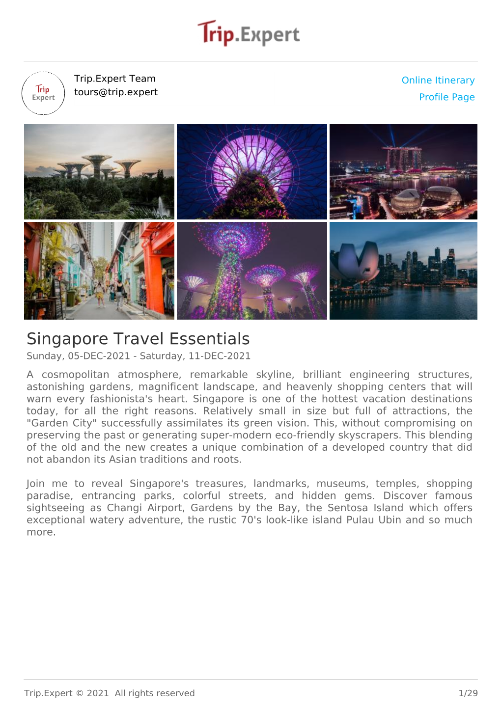 Singapore Travel Essentials