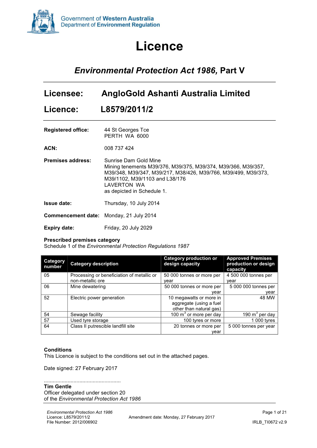 Anglogold Ashanti Australia Limited