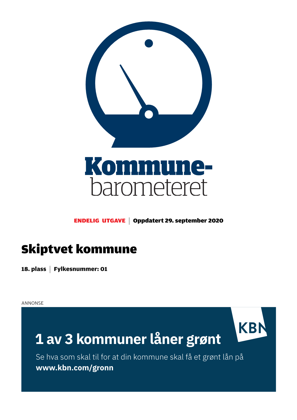 1 Av 3 Kommuner Låner Grønt Se Hva Som Skal Til for at Din Kommune Skal Få Et Grønt Lån På Kommunebarometeret, Skiptvet Kommune Oppdatert 29