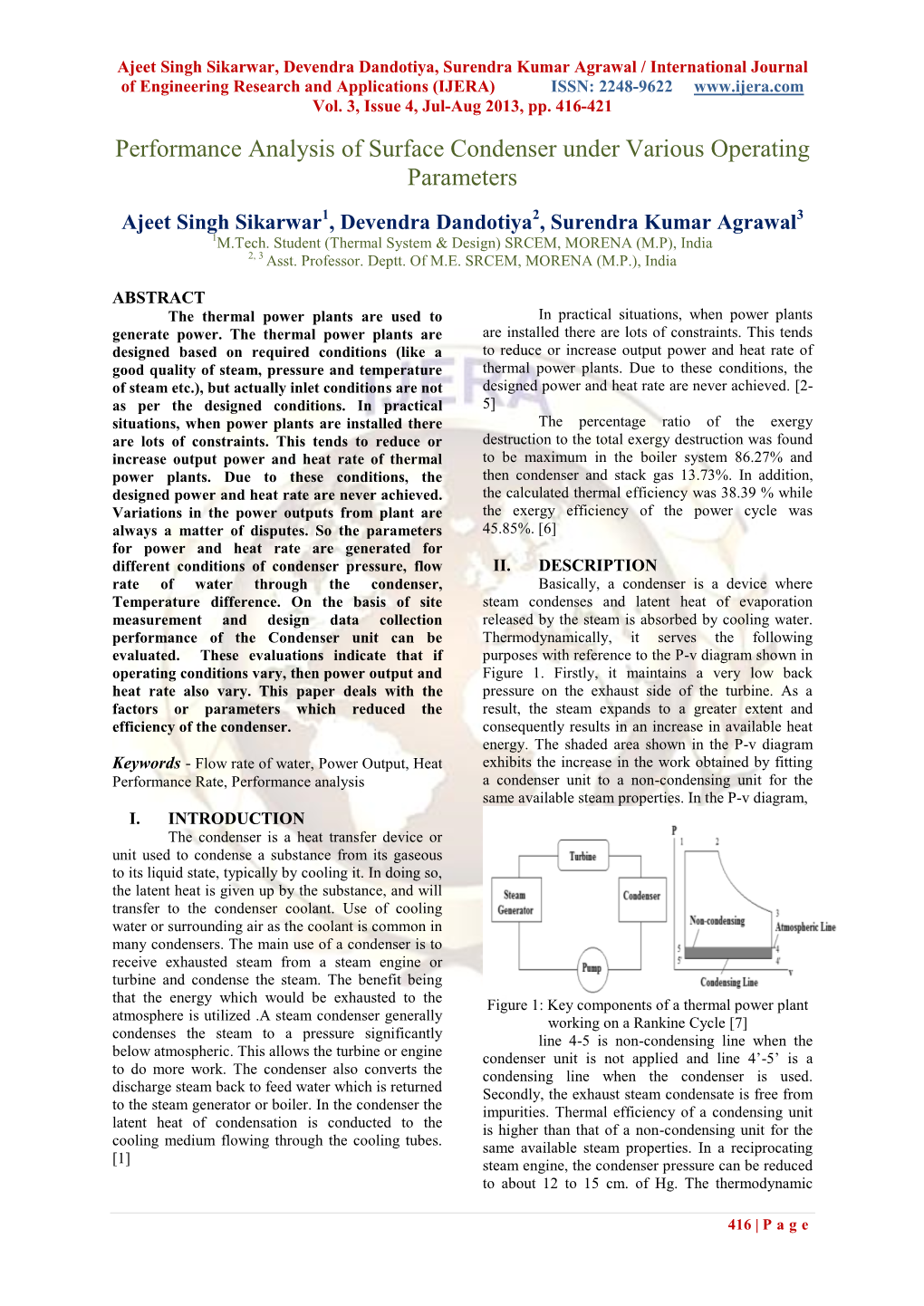 Performance Analysis of Surface Condenser Under Various Operating Parameters