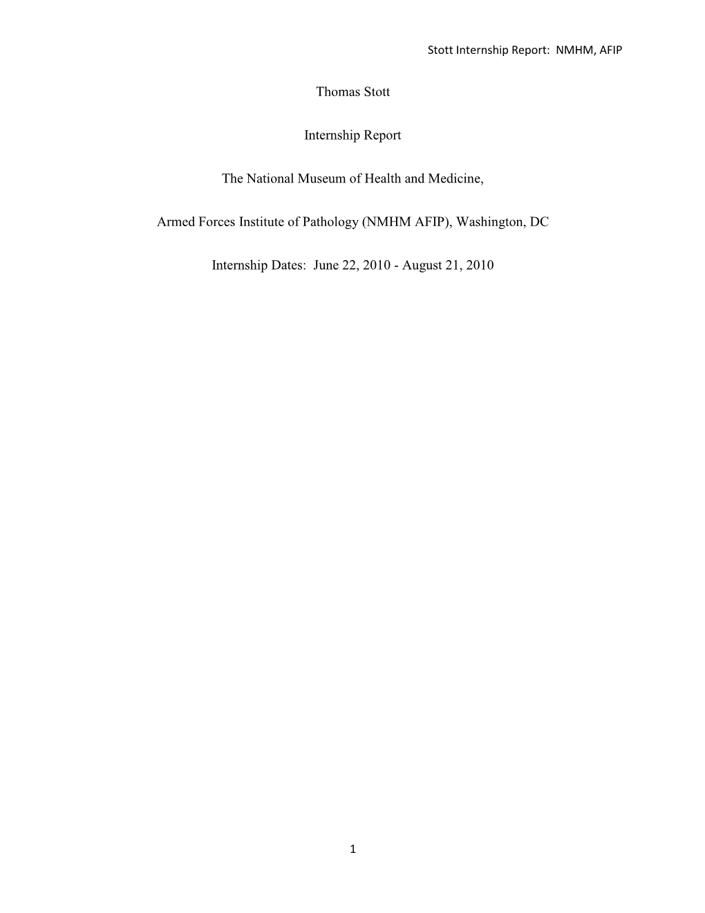 Thomas Internship Report Final (Edited).Docx