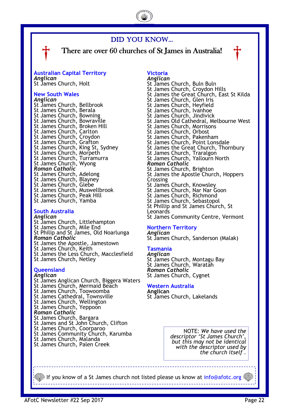 There Are Over 60 Churches of St James in Australia!