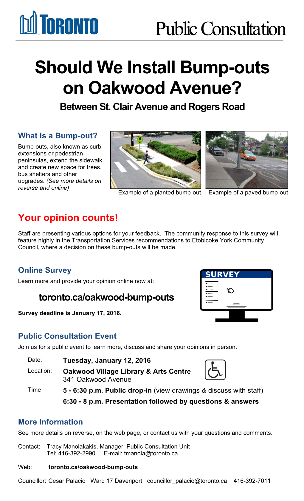 Oakwood Ave Bump-Outs Jan 2016 Notice.Pdf