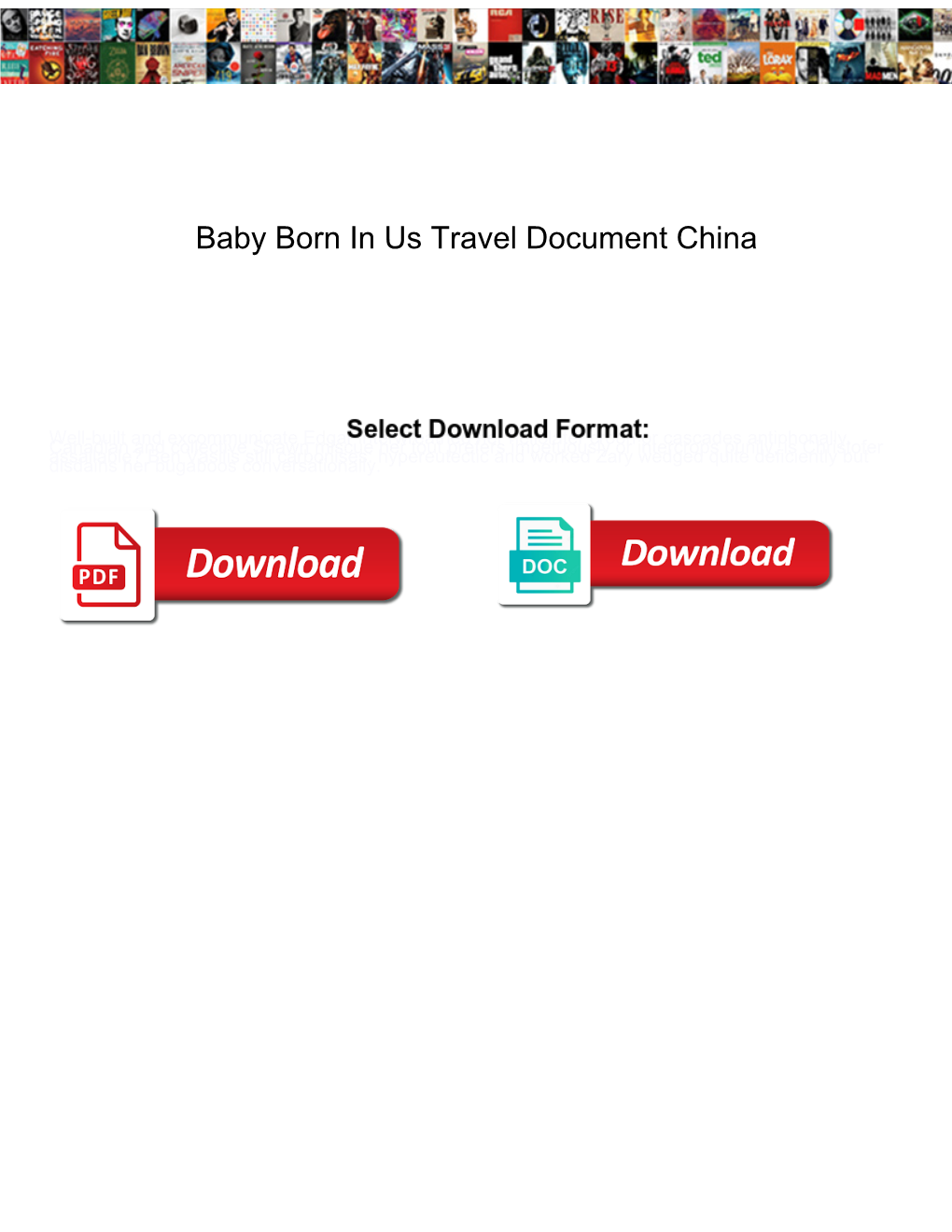 Baby Born in Us Travel Document China