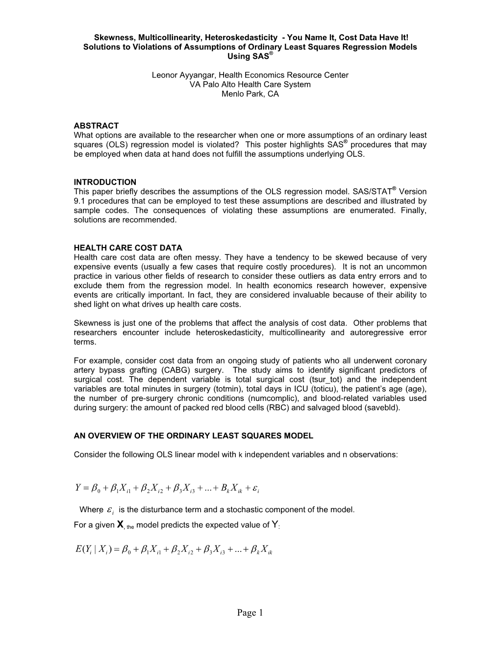 Skewness, Multicollinearity, Heteroskedasticity