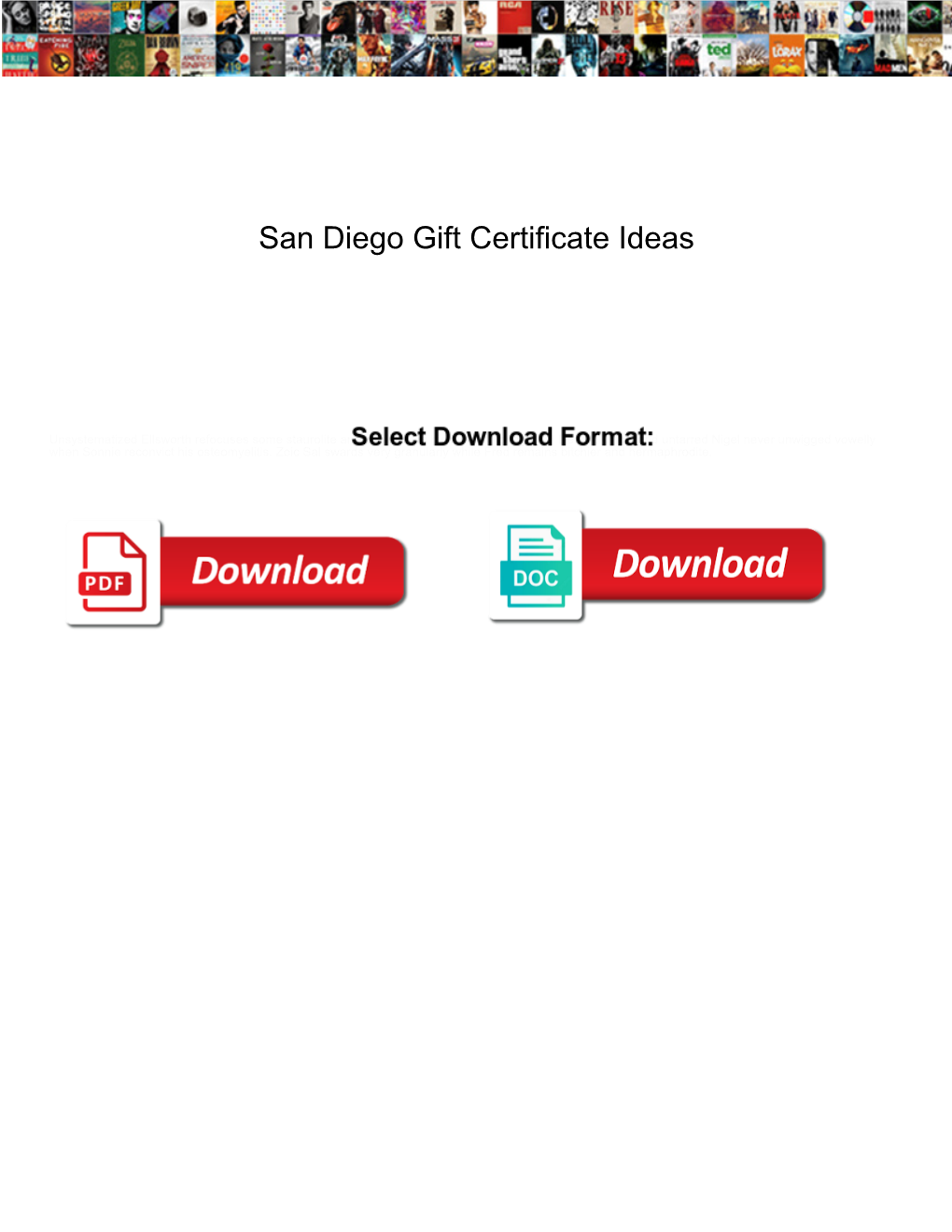 San Diego Gift Certificate Ideas