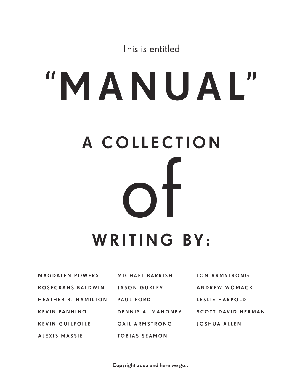 A Collection Writing