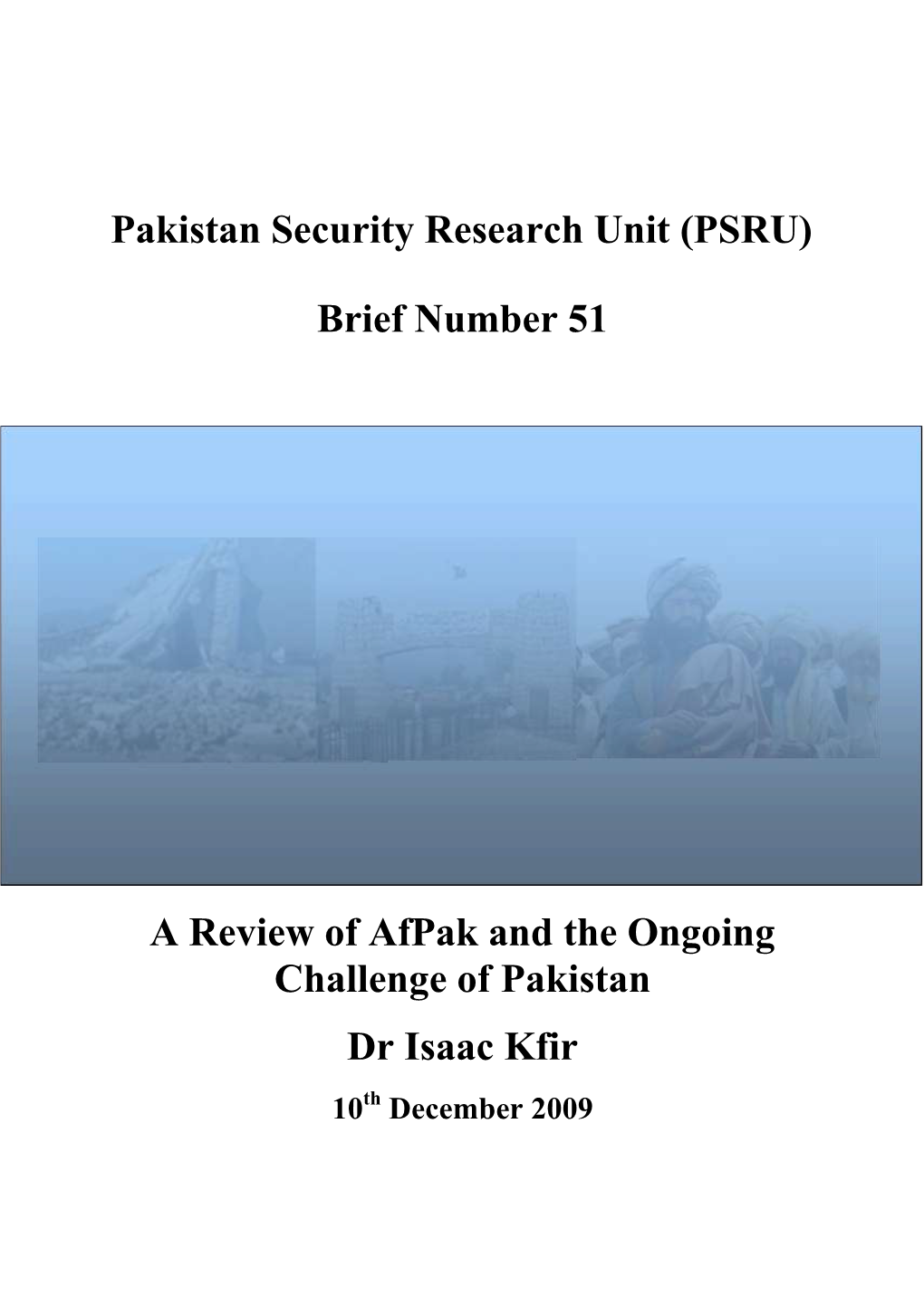 Pakistan Security Research Unit (PSRU)