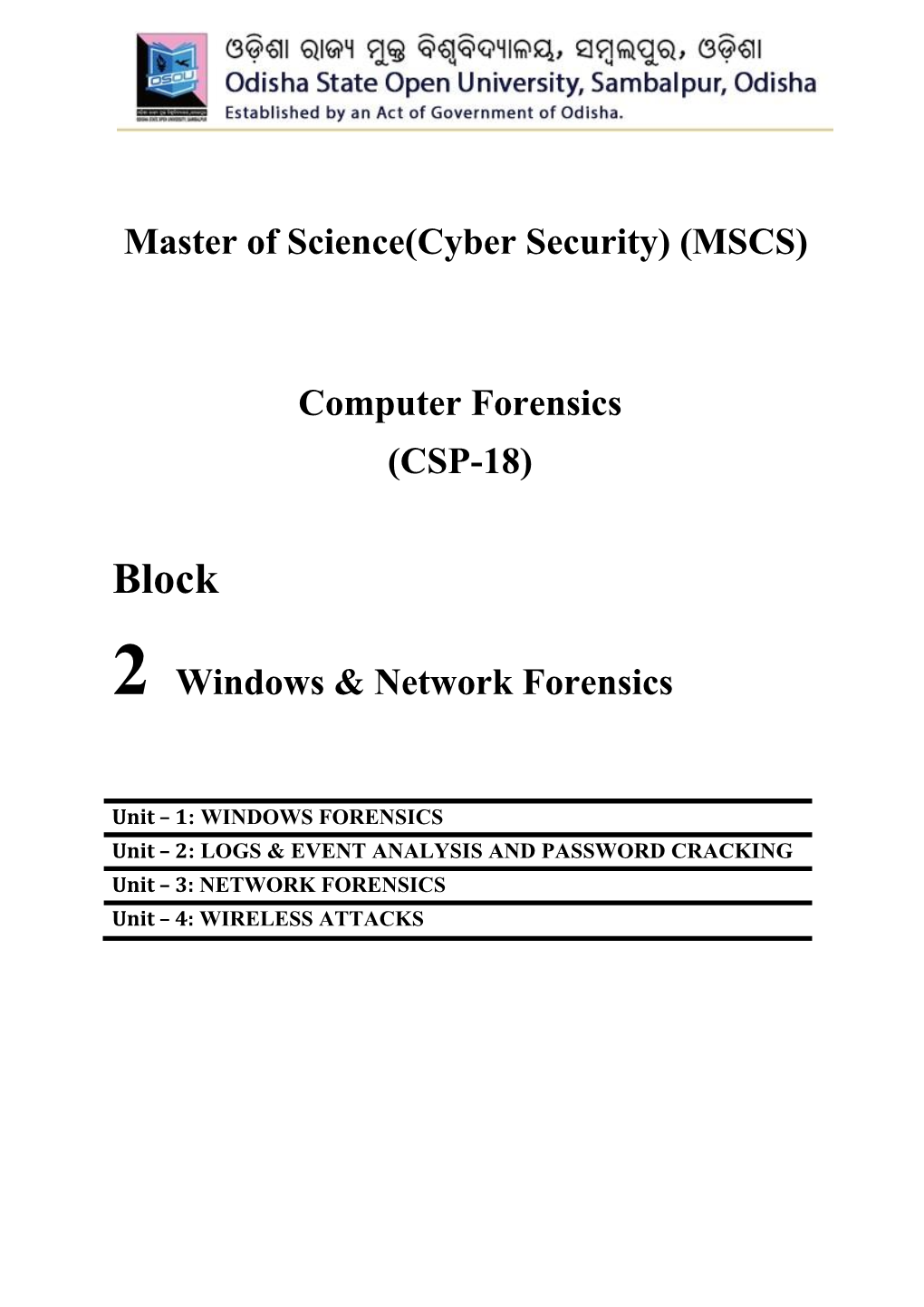 (CSP-18) 2 Windows & Network Forensics