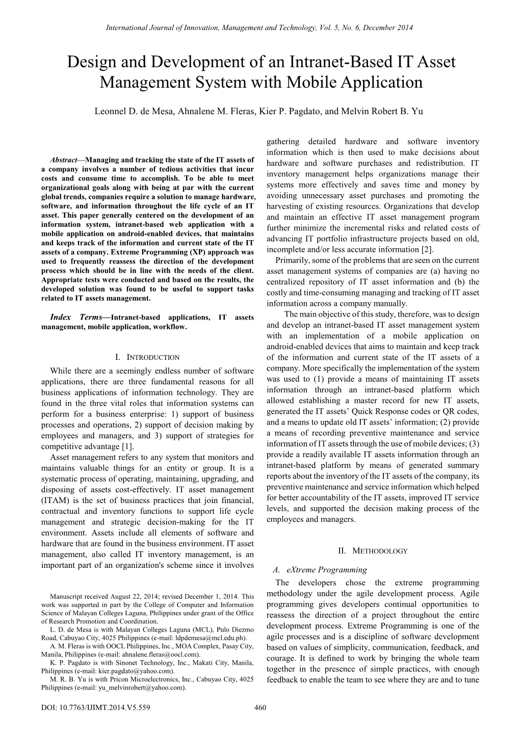 Design and Development of an Intranet-Based IT Asset Management System with Mobile Application