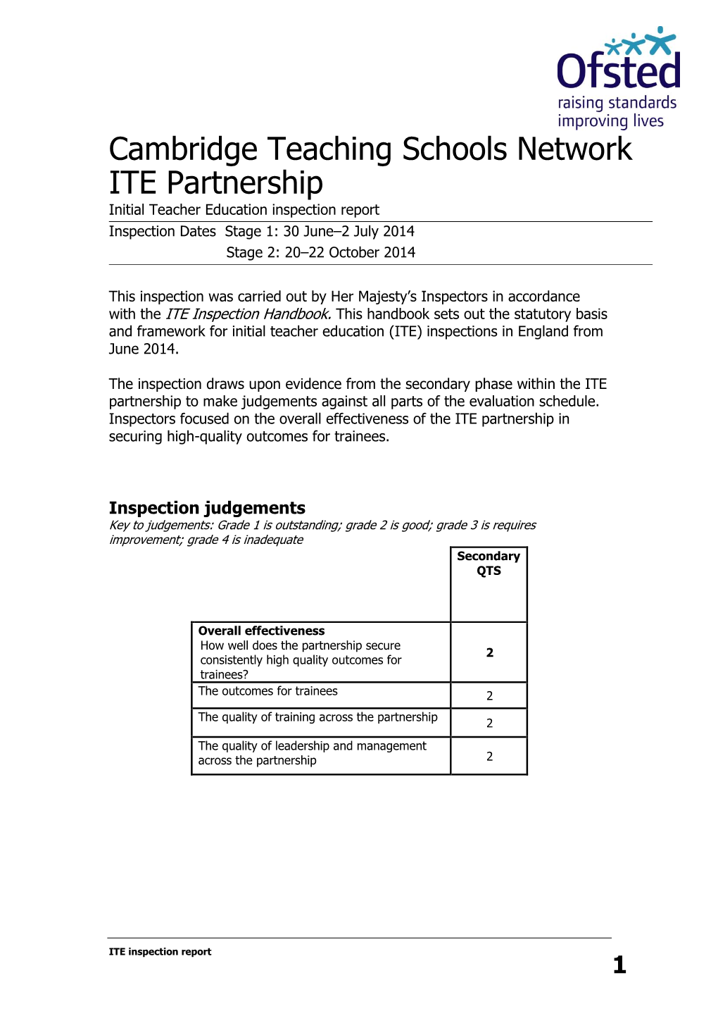 Cambridge Teaching Schools Network ITE Partnership