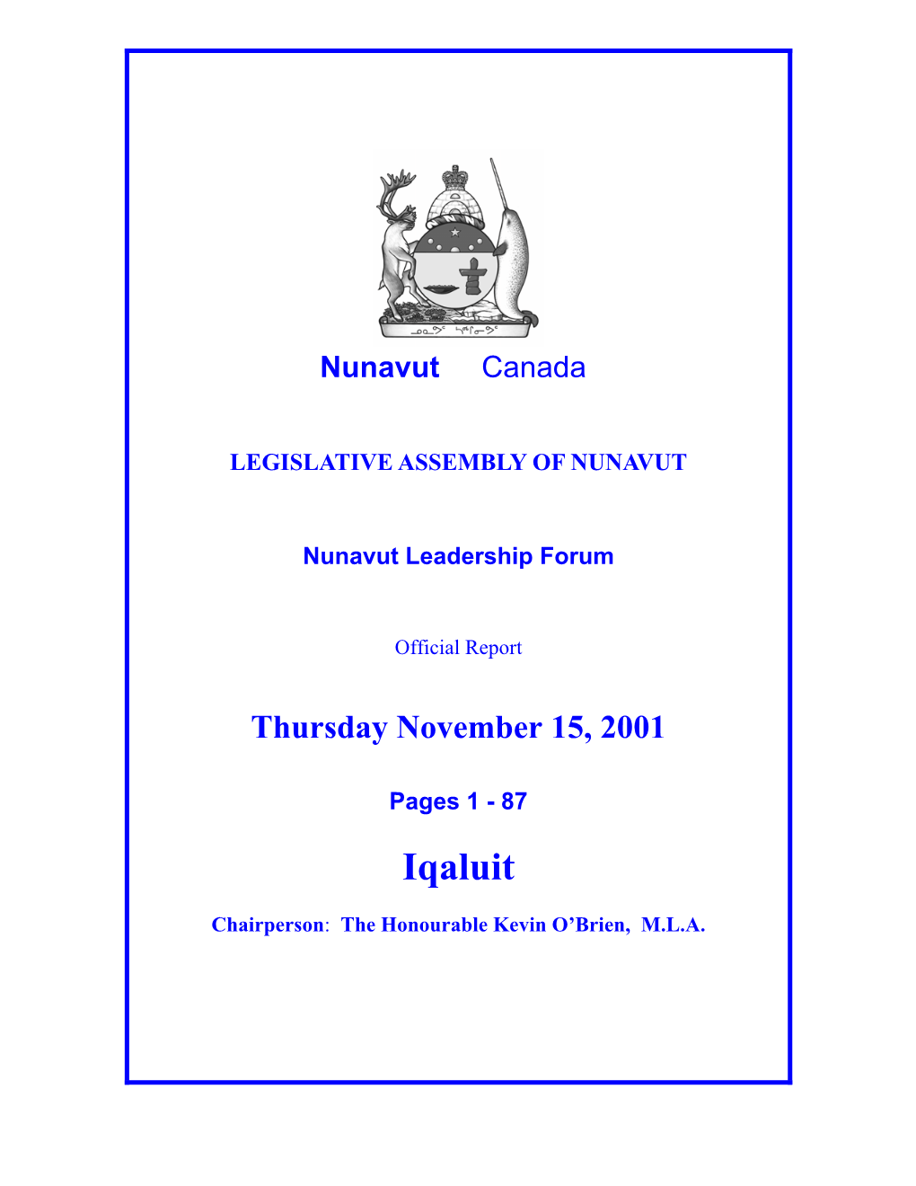 Nunavut Leadership Forum