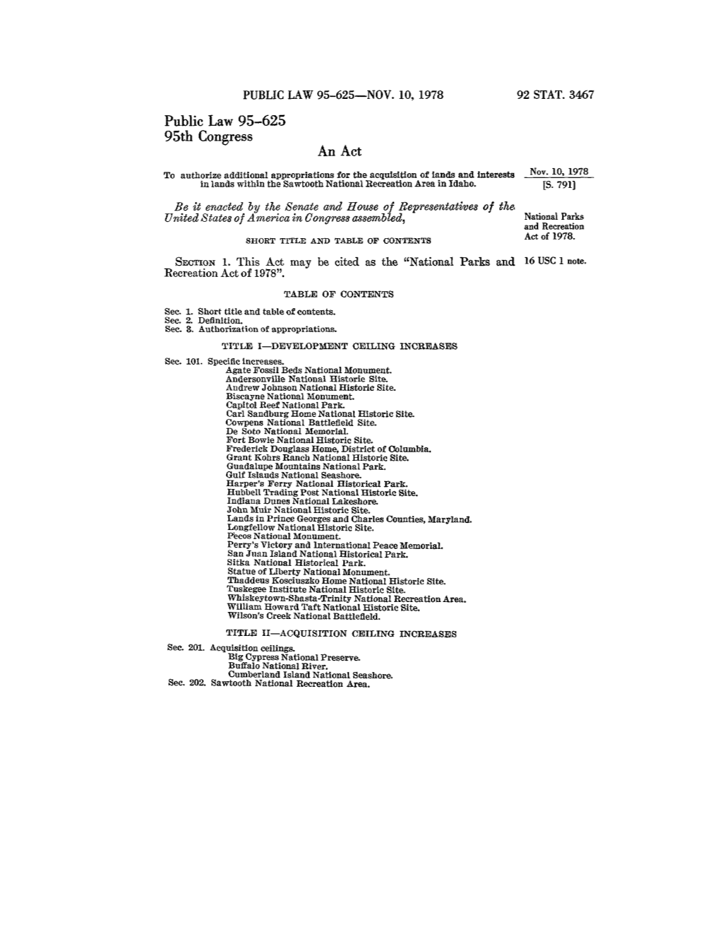 Public Law 95-625 95Th Congress an Act
