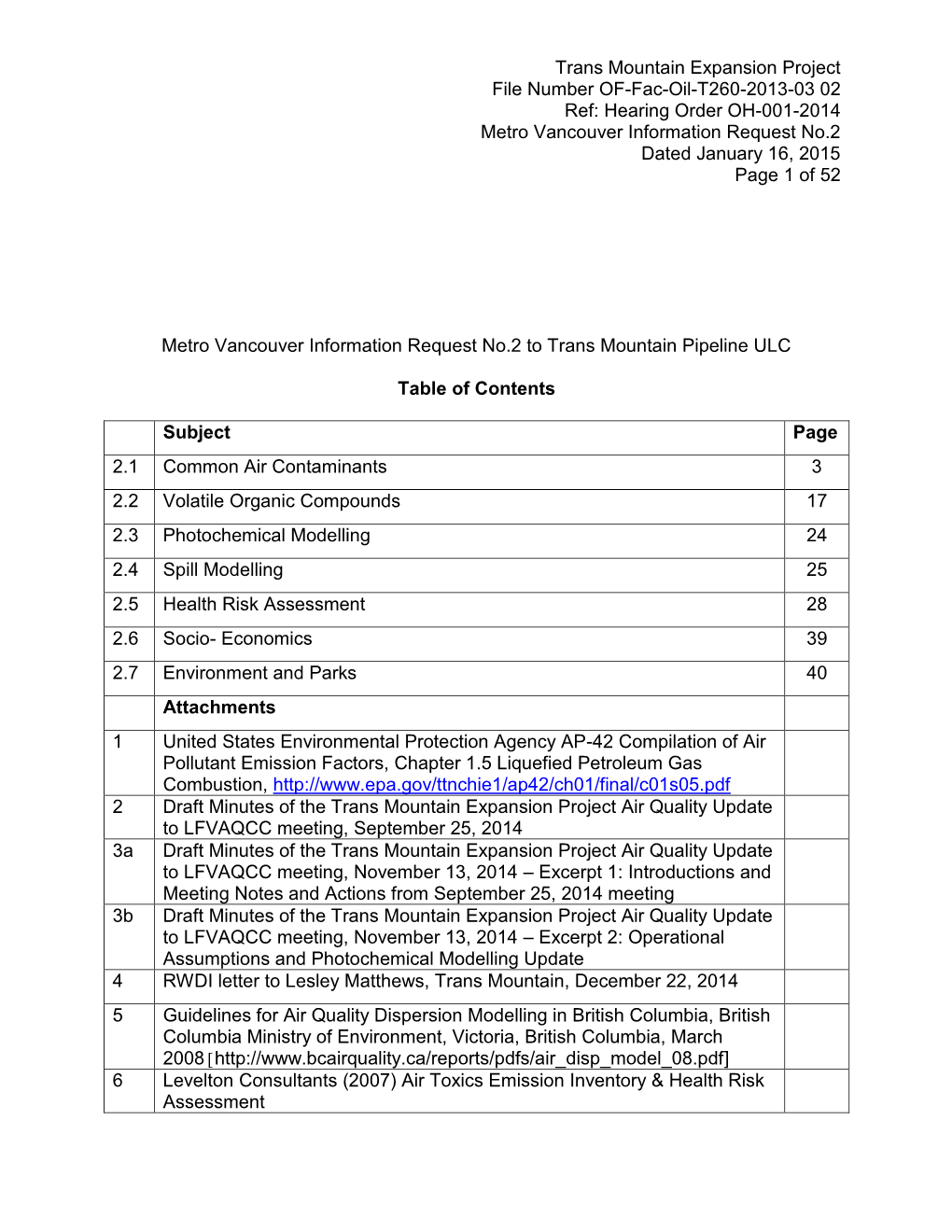 Information Request Template