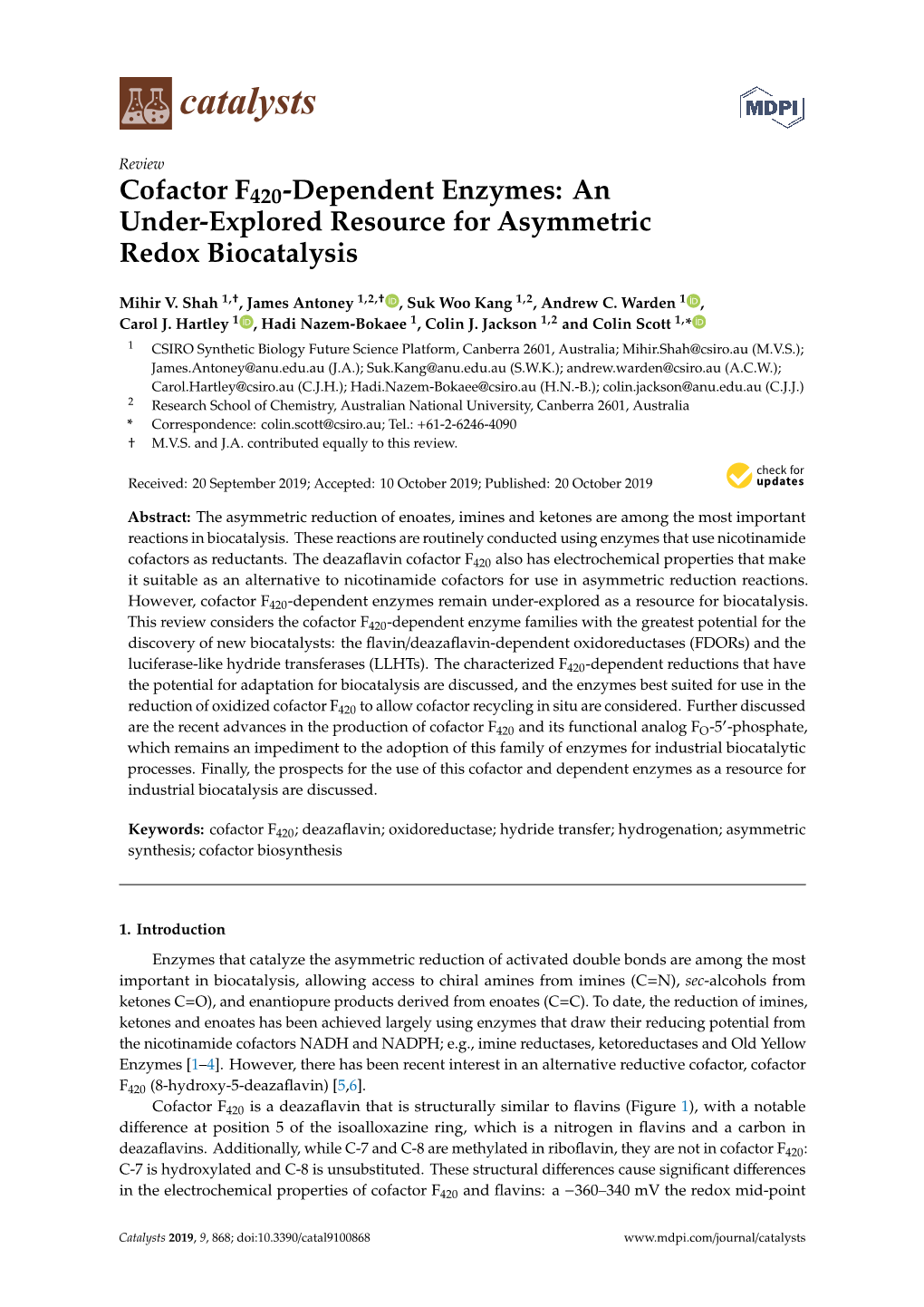 Cofactor F420-Dependent Enzymes: an Under-Explored Resource for Asymmetric Redox Biocatalysis