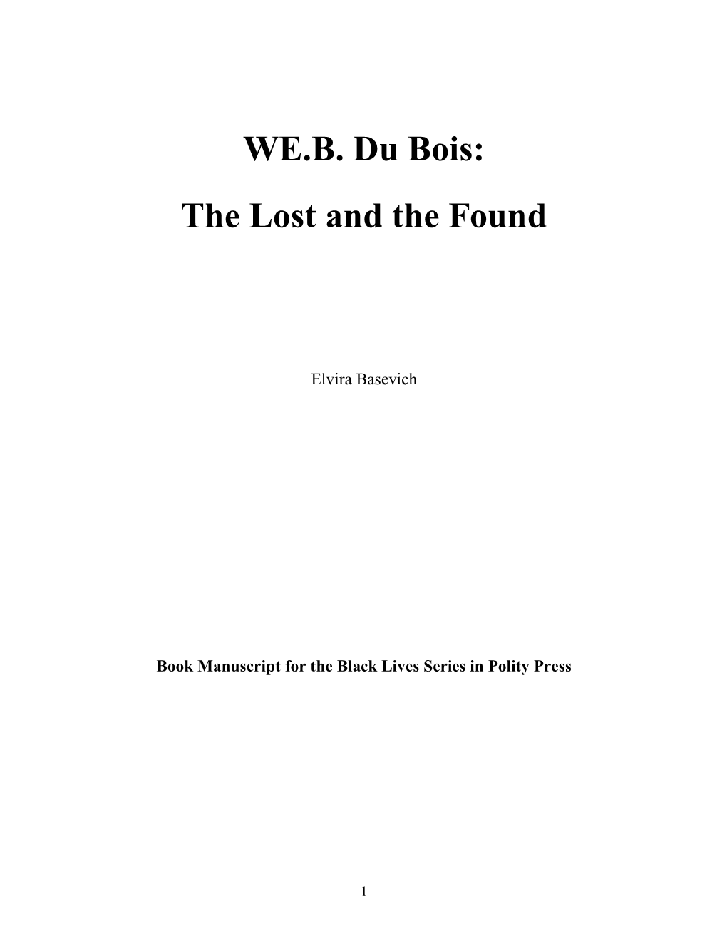 WE.B. Du Bois