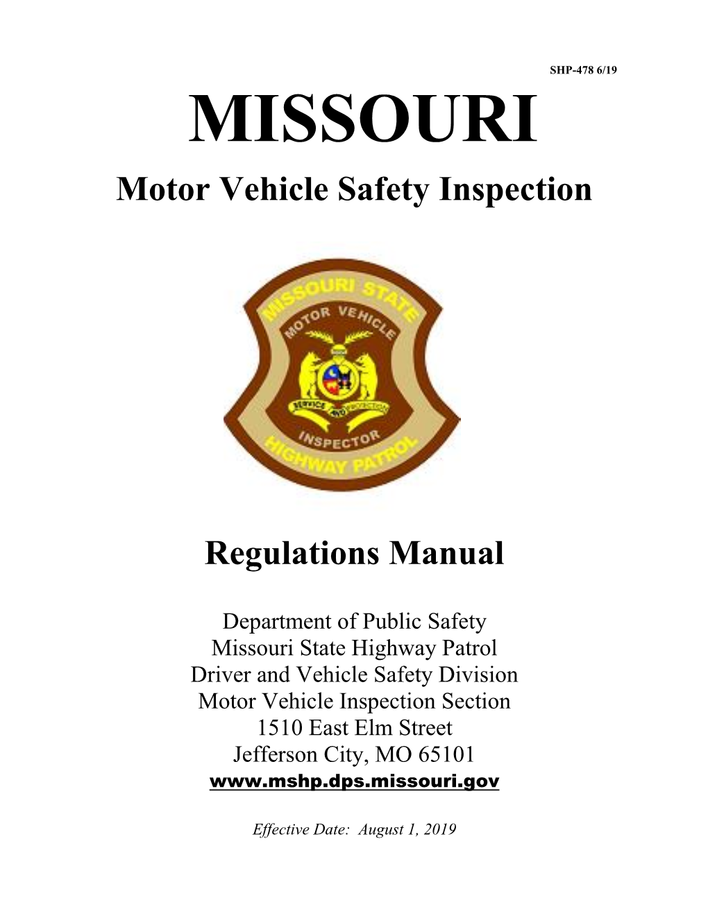 Motor Vehicle Inspection Regulations