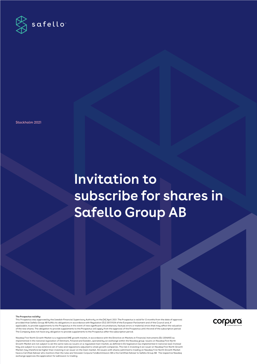 Invitation to Subscribe for Shares in Safello Group AB