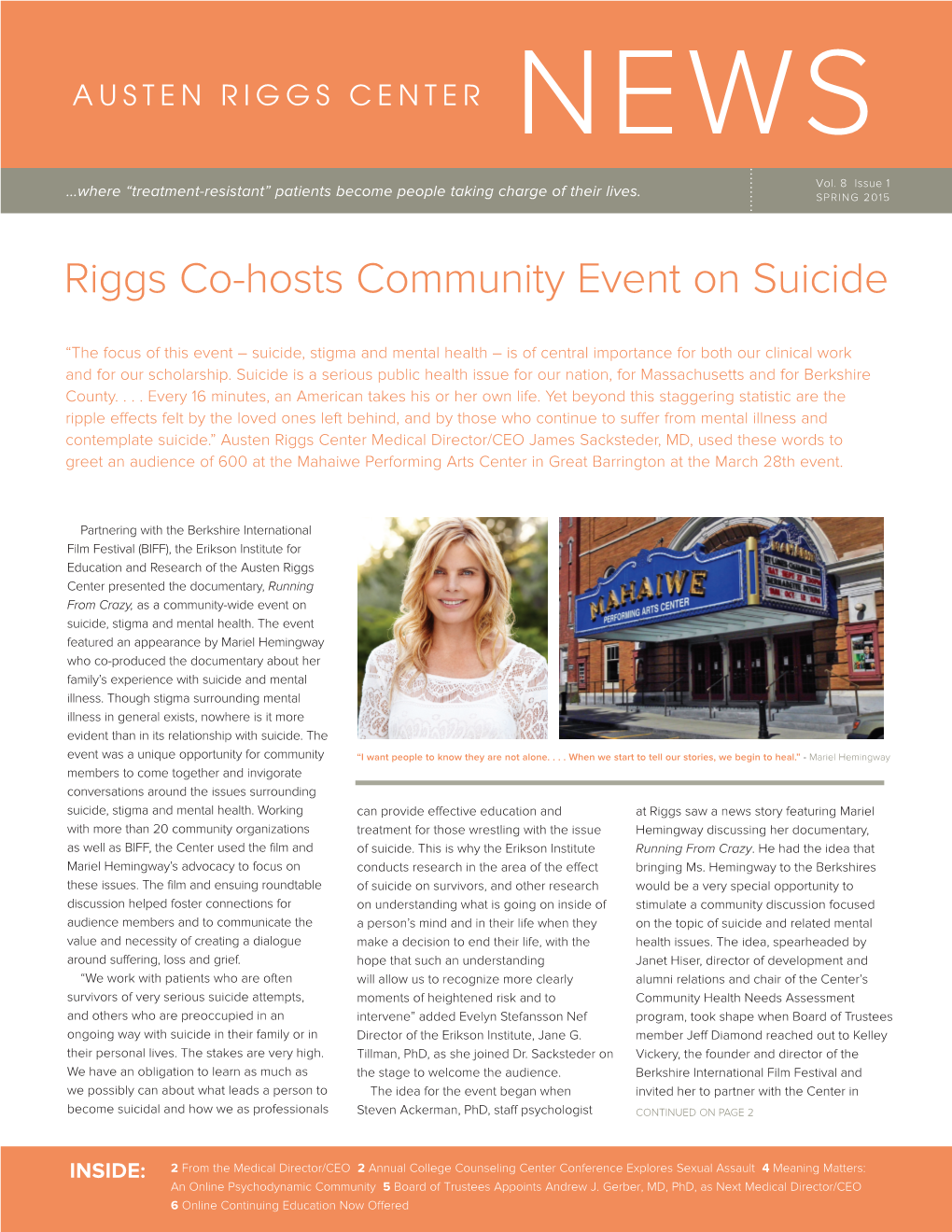 Riggs Co-Hosts Community Event on Suicide