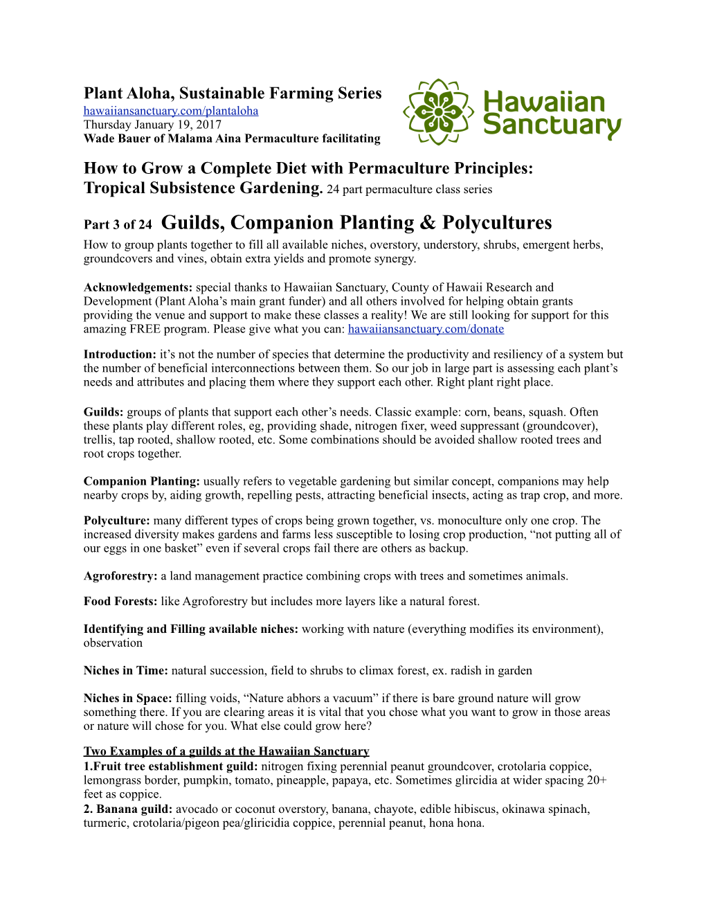 Part 3 of 24 Guilds, Companion Planting & Polycultures