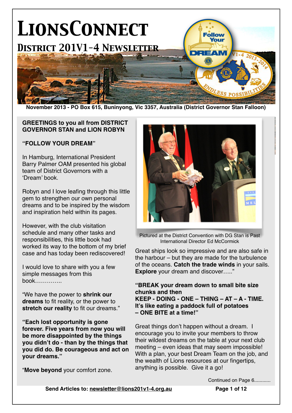 Lionsconnect District 201V1-4 Newsletter