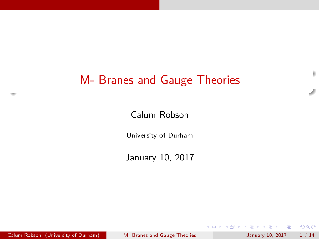 M- Branes and Gauge Theories