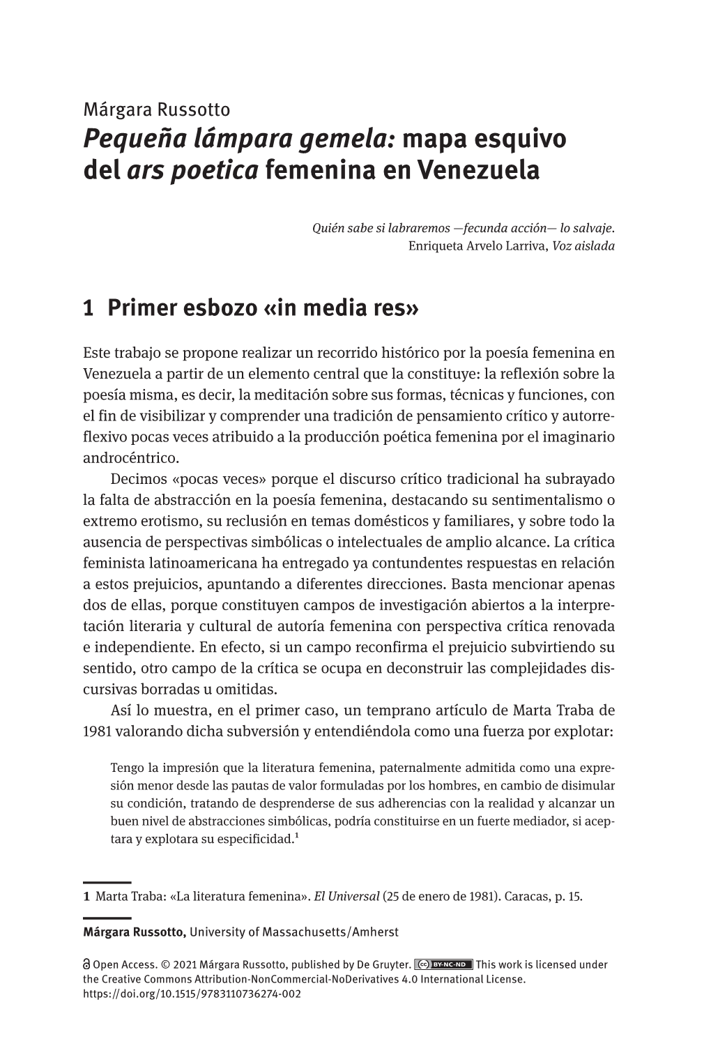 Mapa Esquivo Del Ars Poetica Femenina En Venezuela