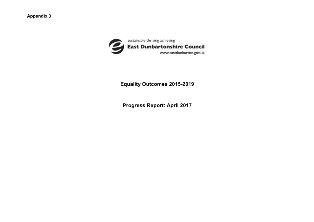 Equality Outcomes Progress Report 3017