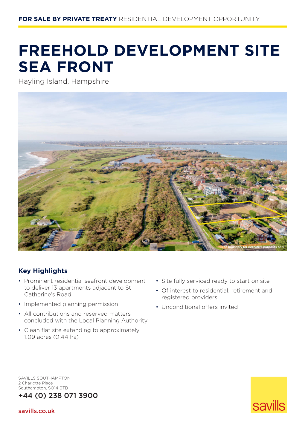 FREEHOLD DEVELOPMENT SITE SEA FRONT Hayling Island, Hampshire