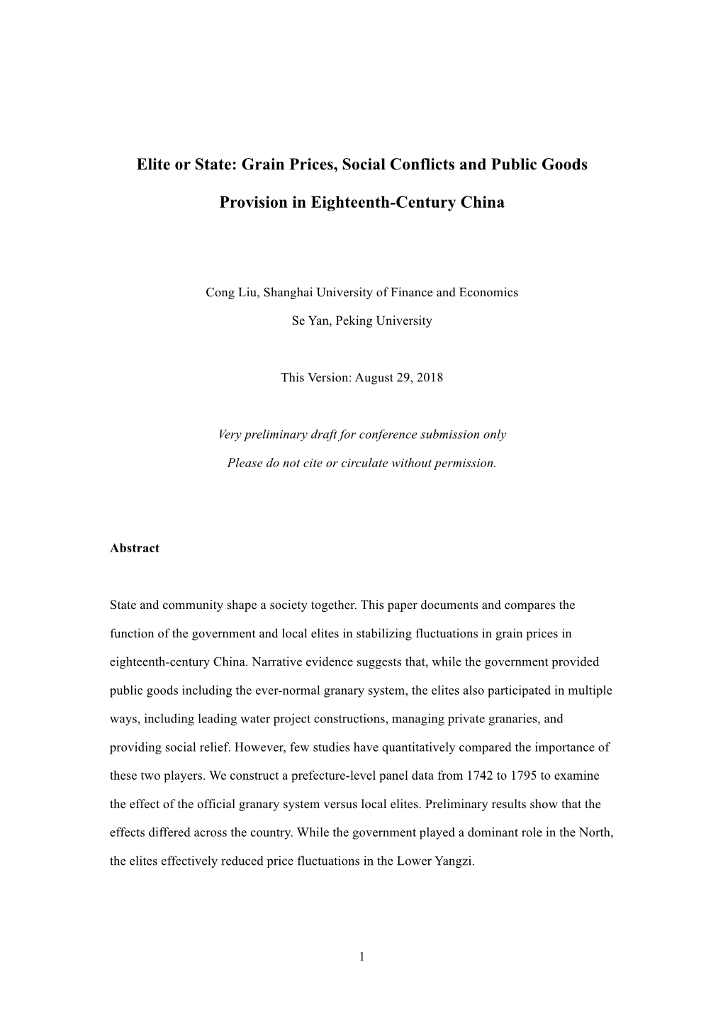 Grain Prices, Social Conflicts and Public Goods Provision In