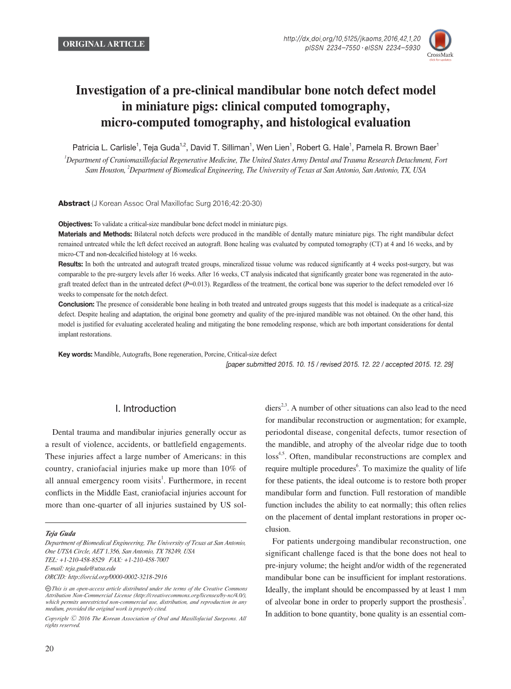 Investigation of a Pre-Clinical Mandibular Bone Notch Defect