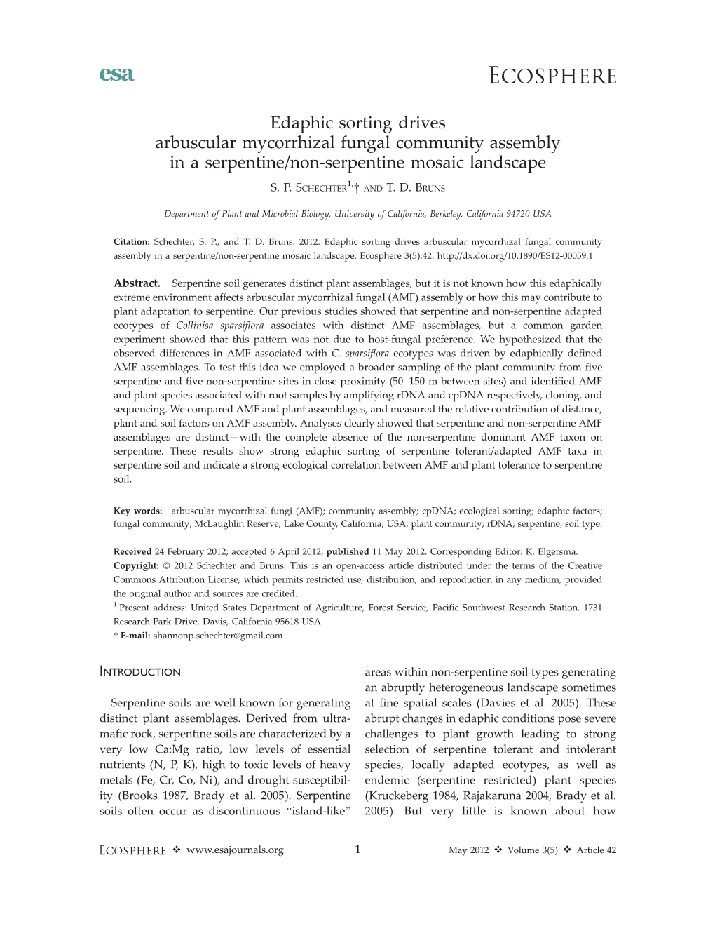 Edaphic Sorting Drives Arbuscular Mycorrhizal Fungal Community Assembly in a Serpentine/Non-Serpentine Mosaic Landscape 1, S