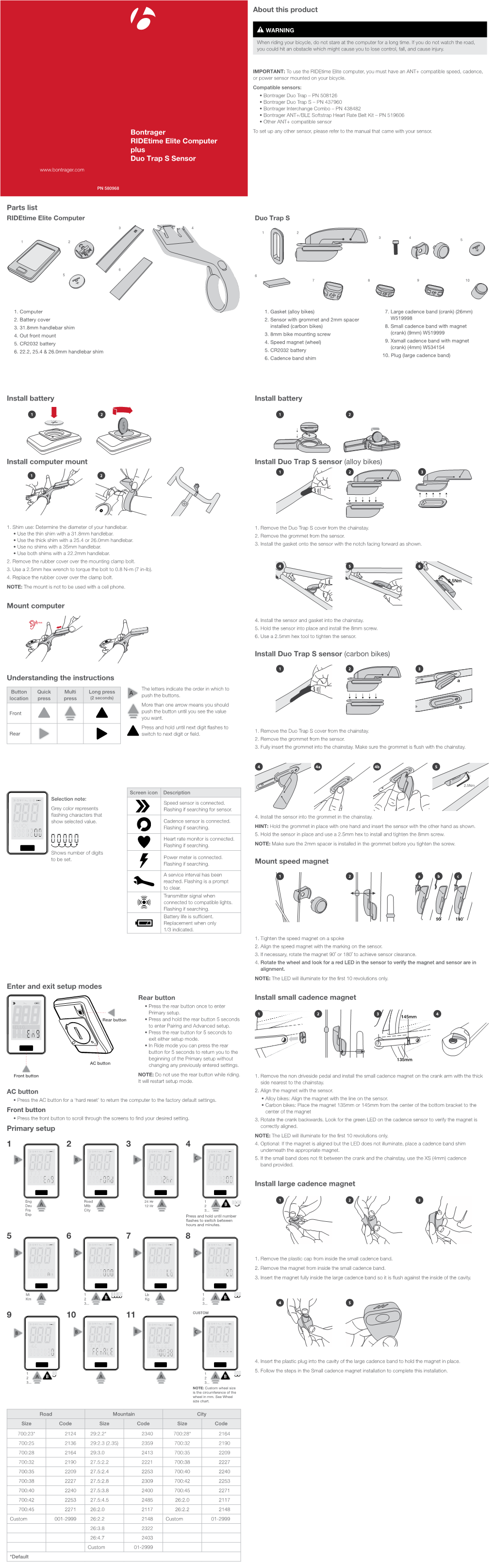 BT18 MANUAL Ridetimeelite