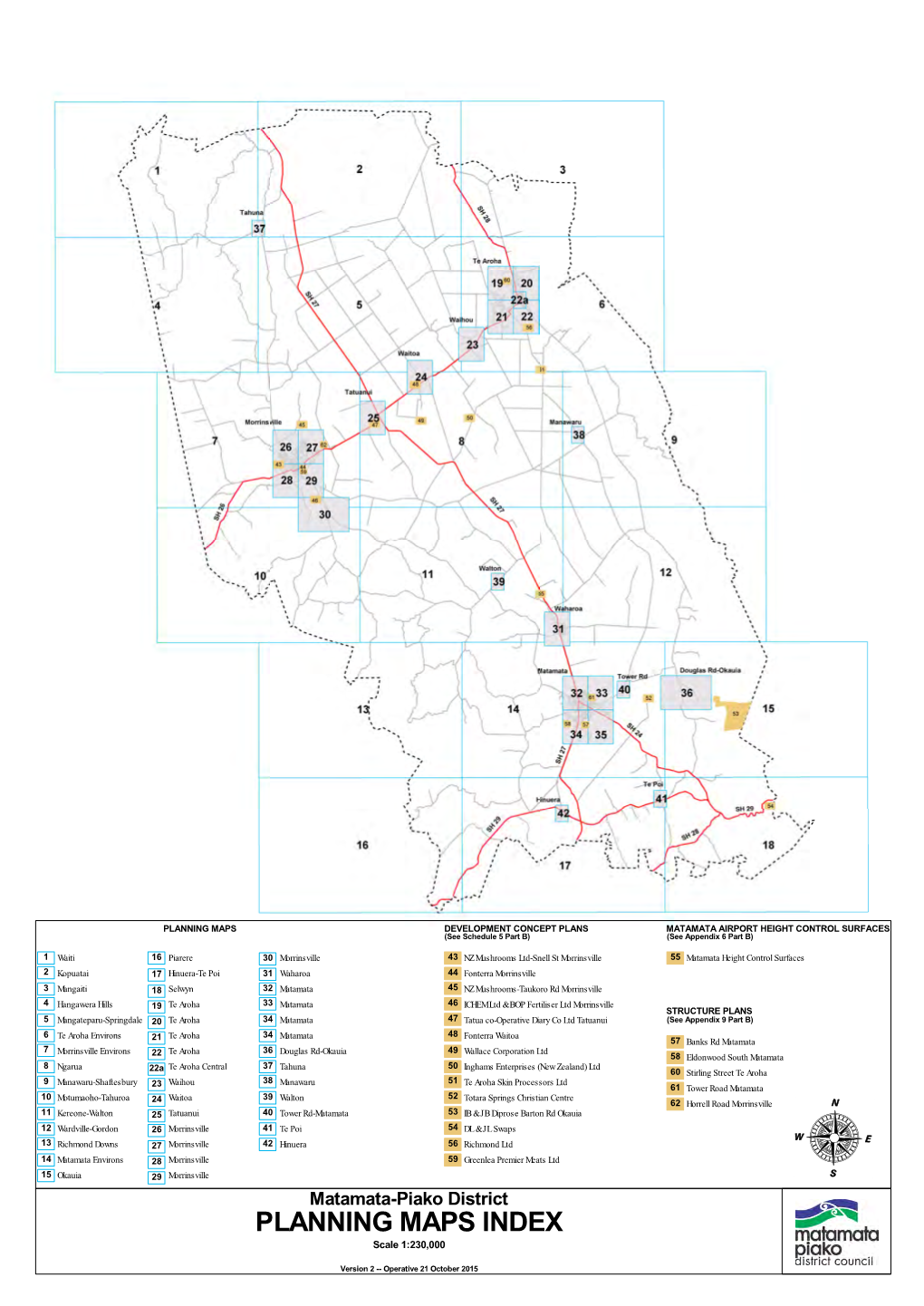 PLANNING MAPS INDEX Scale 1:230,000