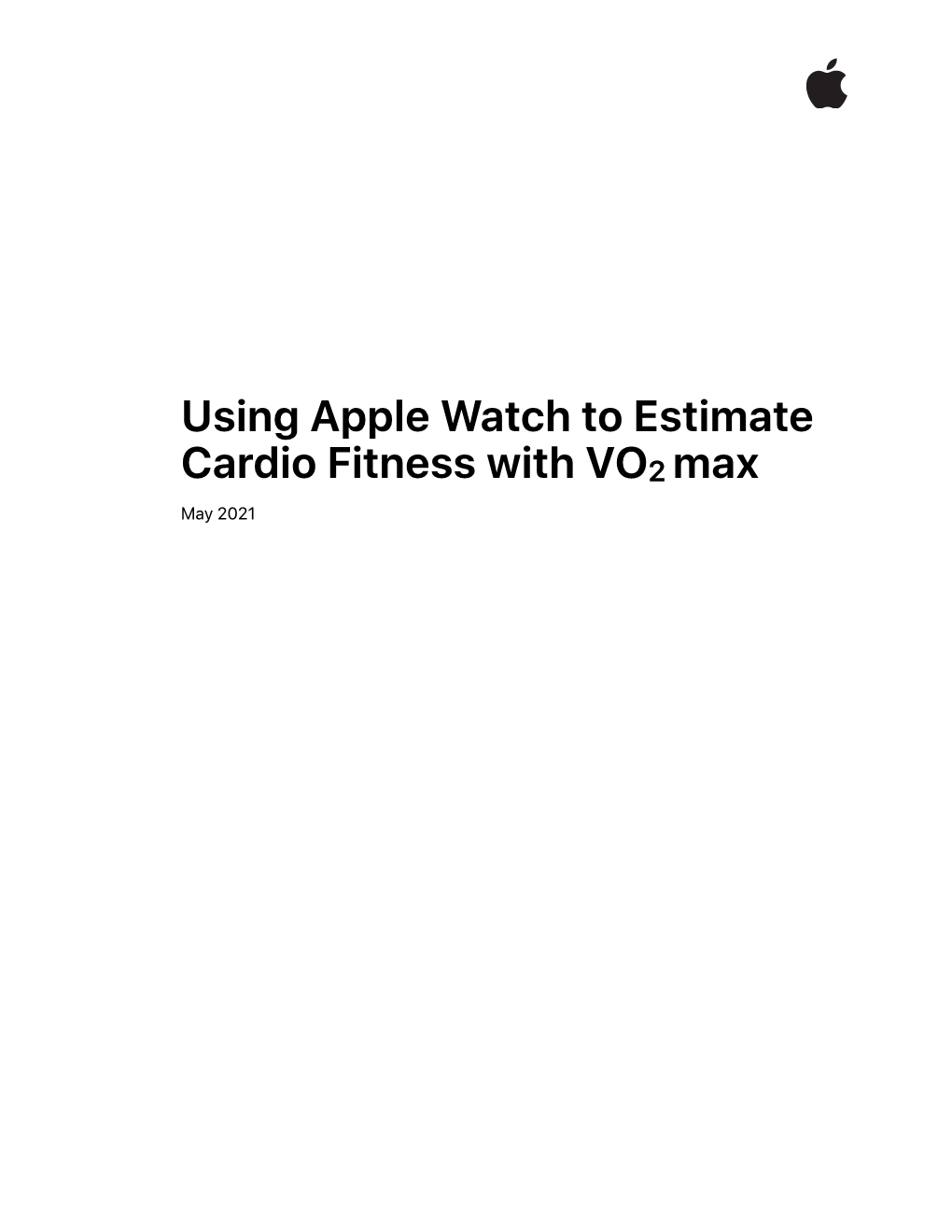 Using Apple Watch to Estimate Cardio Fitness with VO2 Max