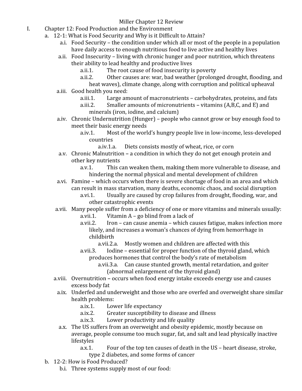 I. Chapter 12: Food Production and the Environment