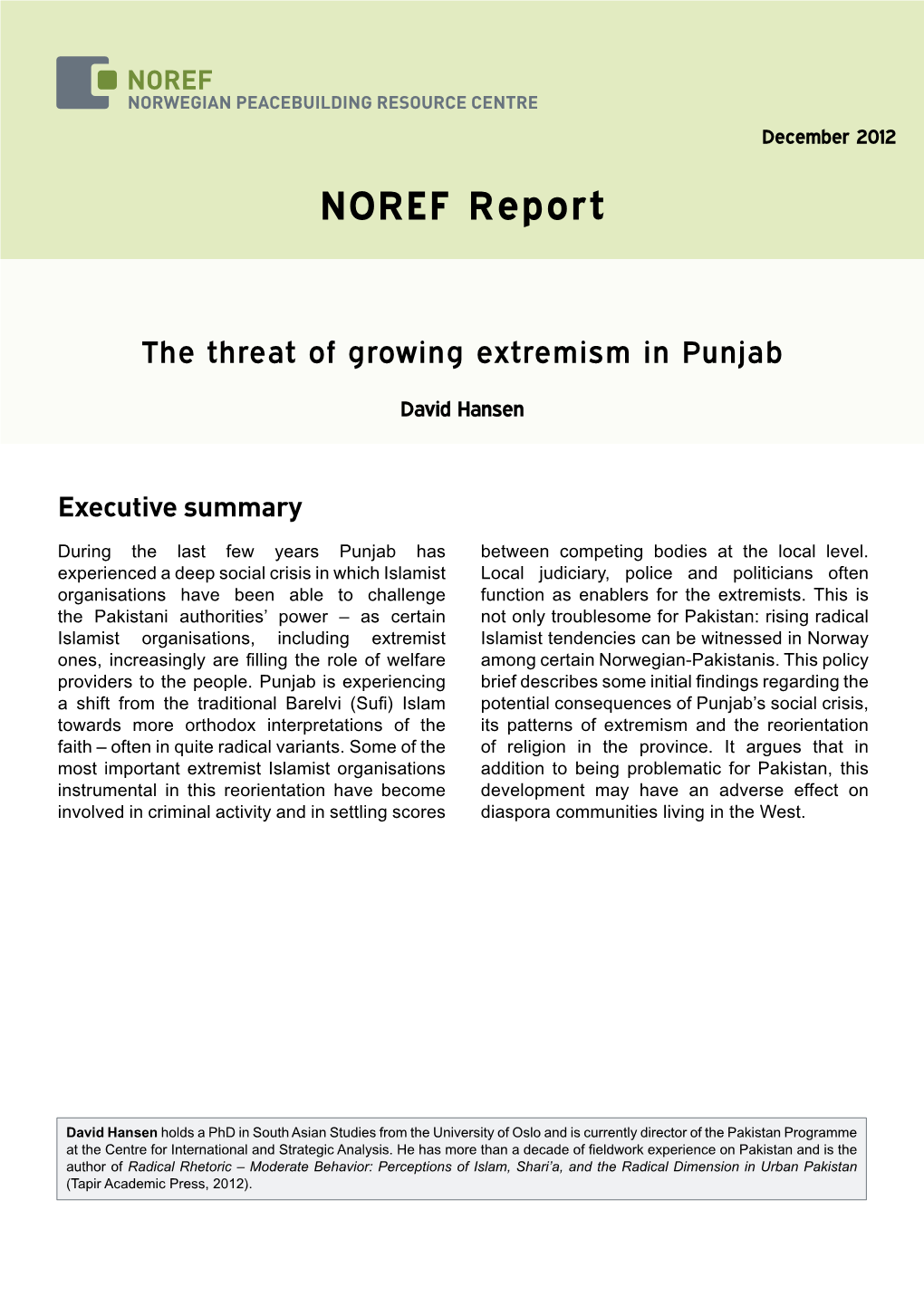 The Threat of Growing Extremism in Punjab