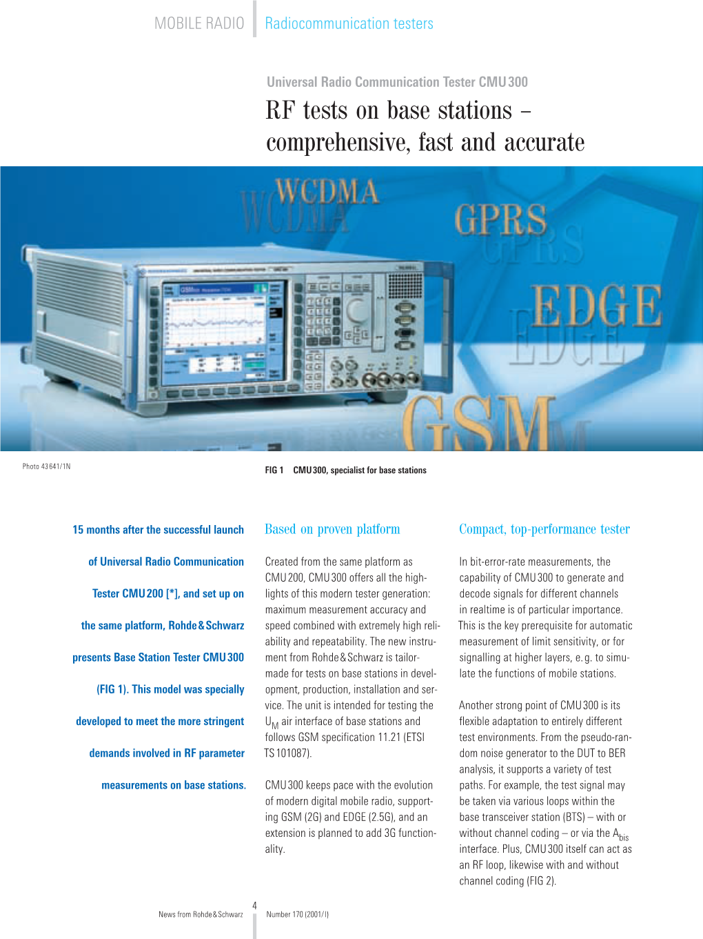 RF Tests on Base Stations – Comprehensive, Fast and Accurate