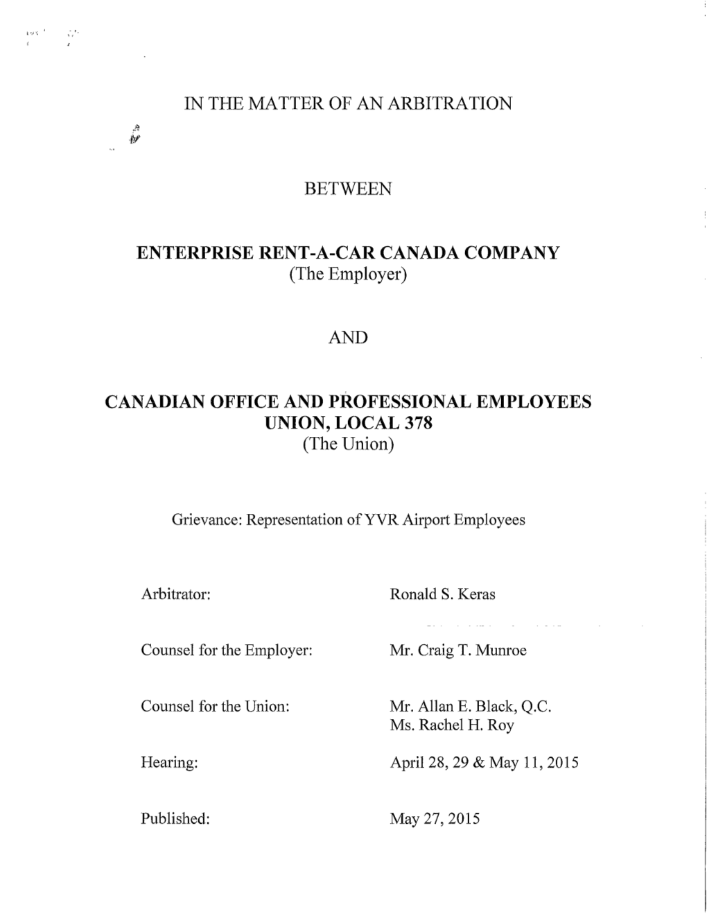 Enterprise Rent-A-Car Canada Company And