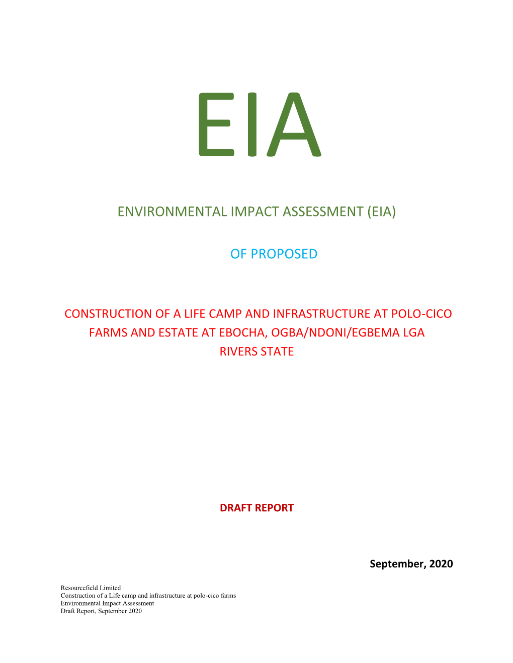 Environmental Impact Assessment (Eia) of Proposed