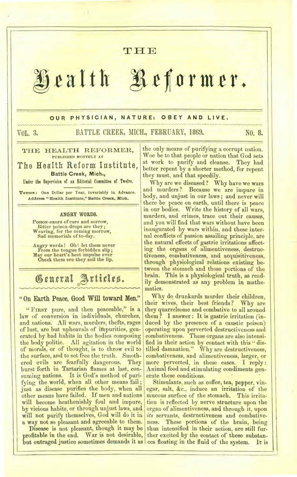 The Health Reformer for 1869