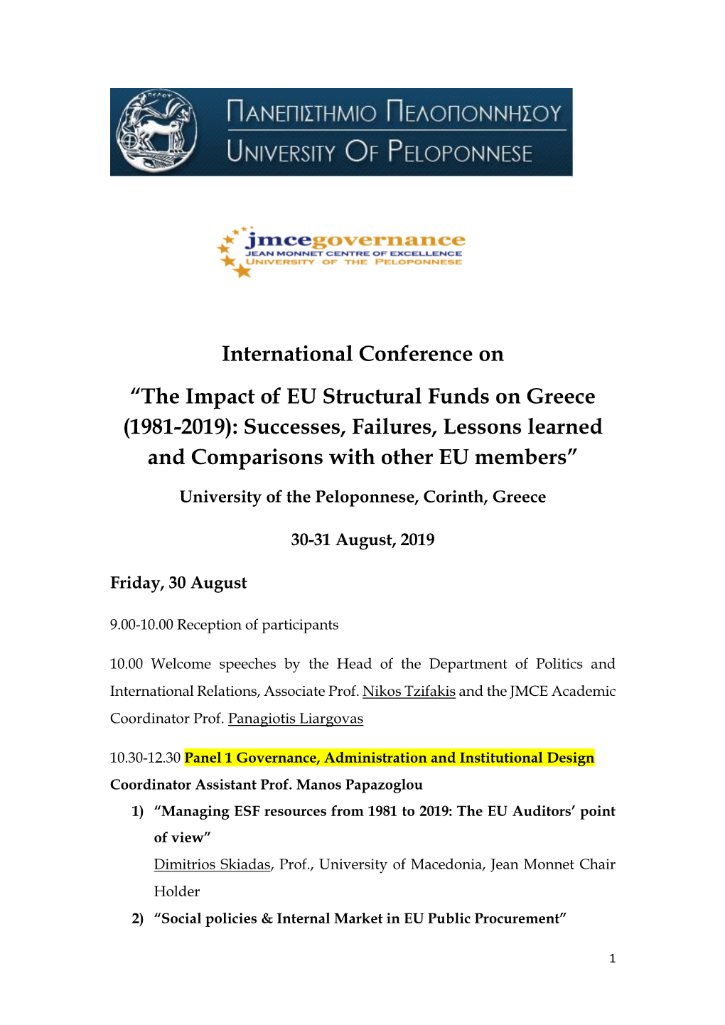 The Impact of EU Structural Funds on Greece (1981-2019): Successes, Failures, Lessons Learned and Comparisons with Other EU Members”