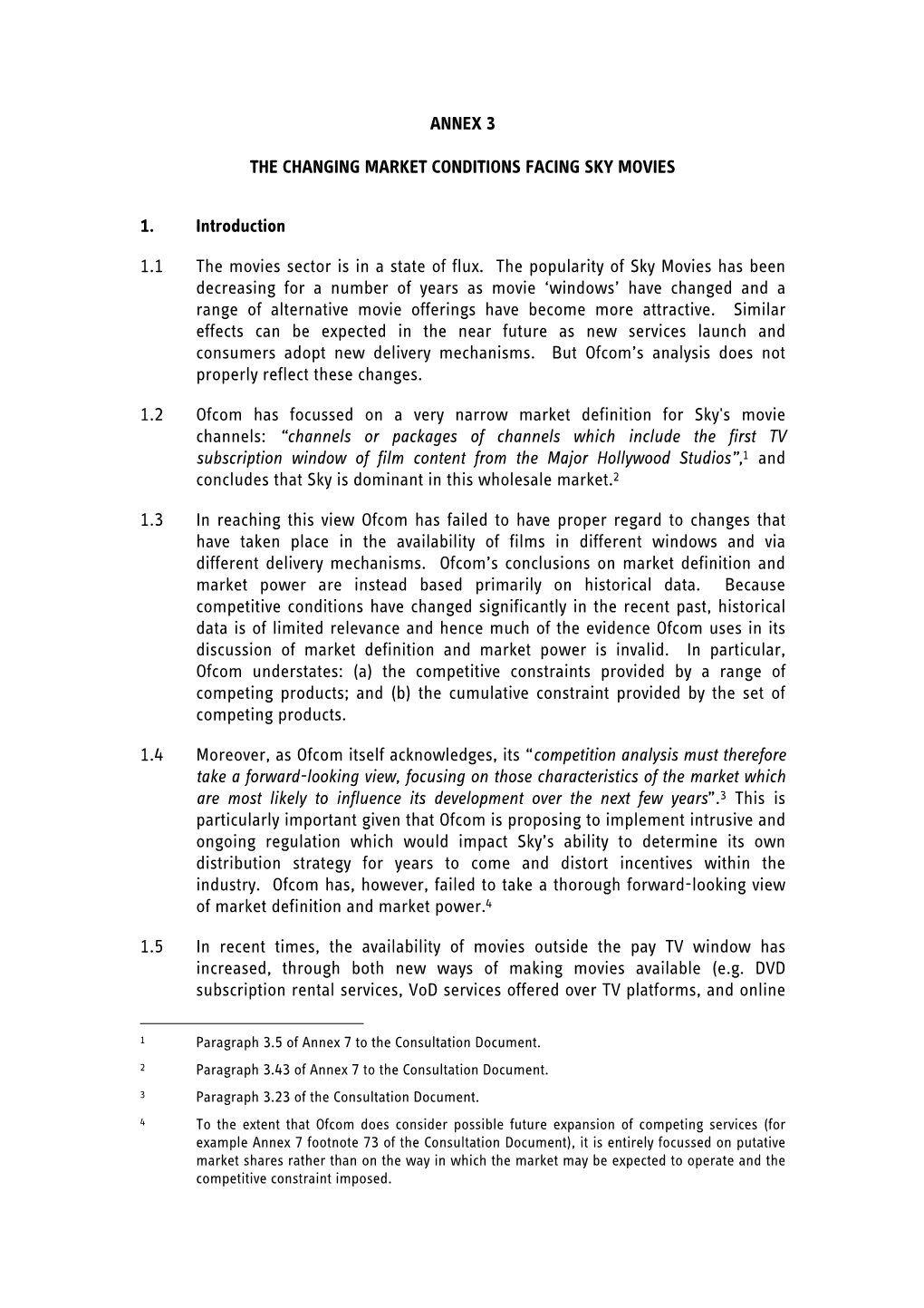 Annex 3 the Changing Market Conditions Facing Sky