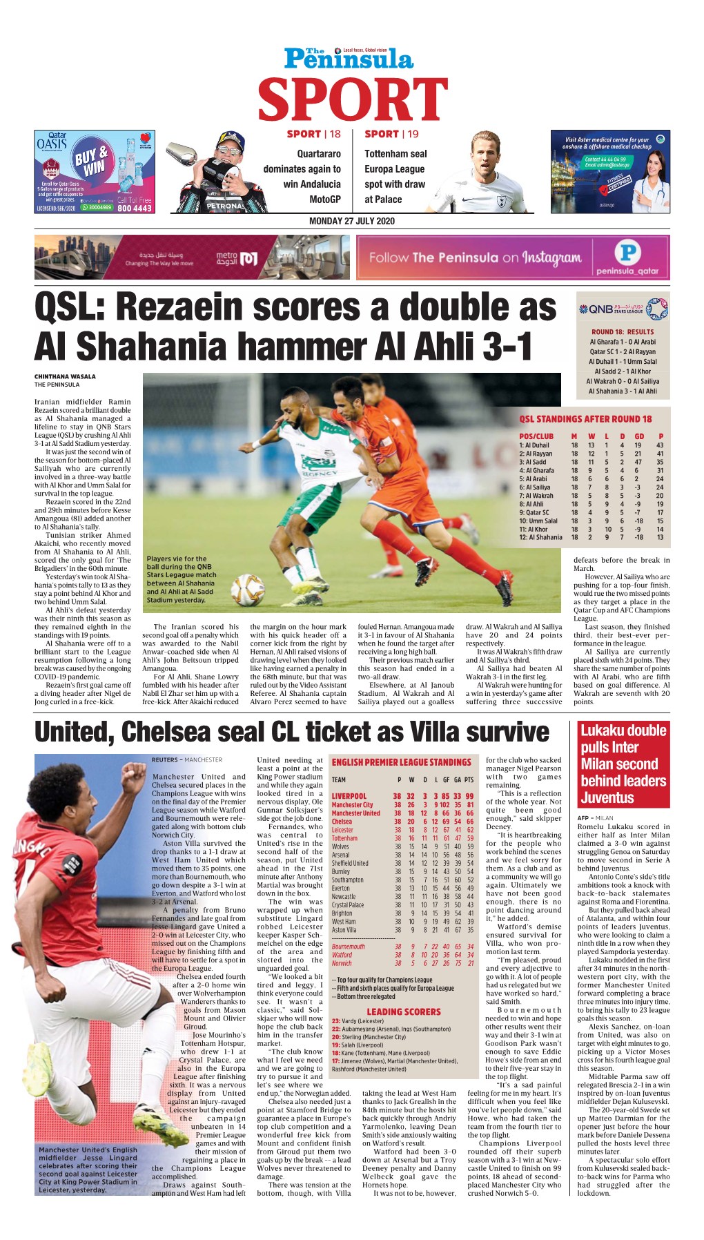 QSL: Rezaein Scores a Double As Al Shahania Hammer Al Ahli