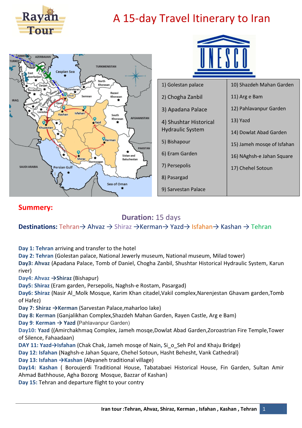 A 15-Day Travel Itinerary to Iran