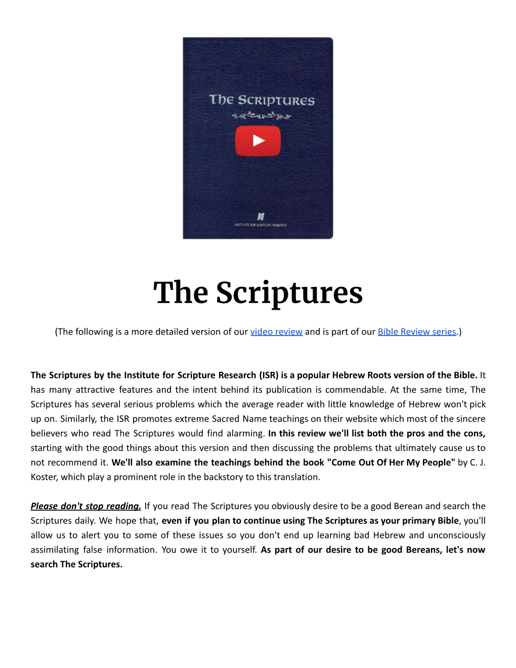 "The Scriptures" Bible