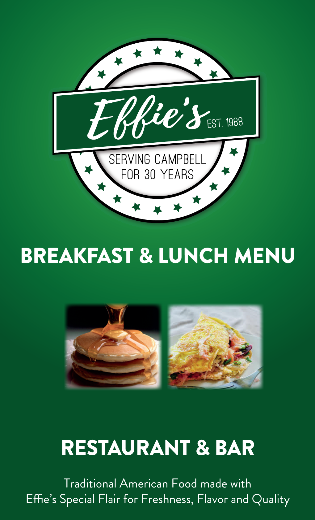 Effie's Full Breakfast Menu