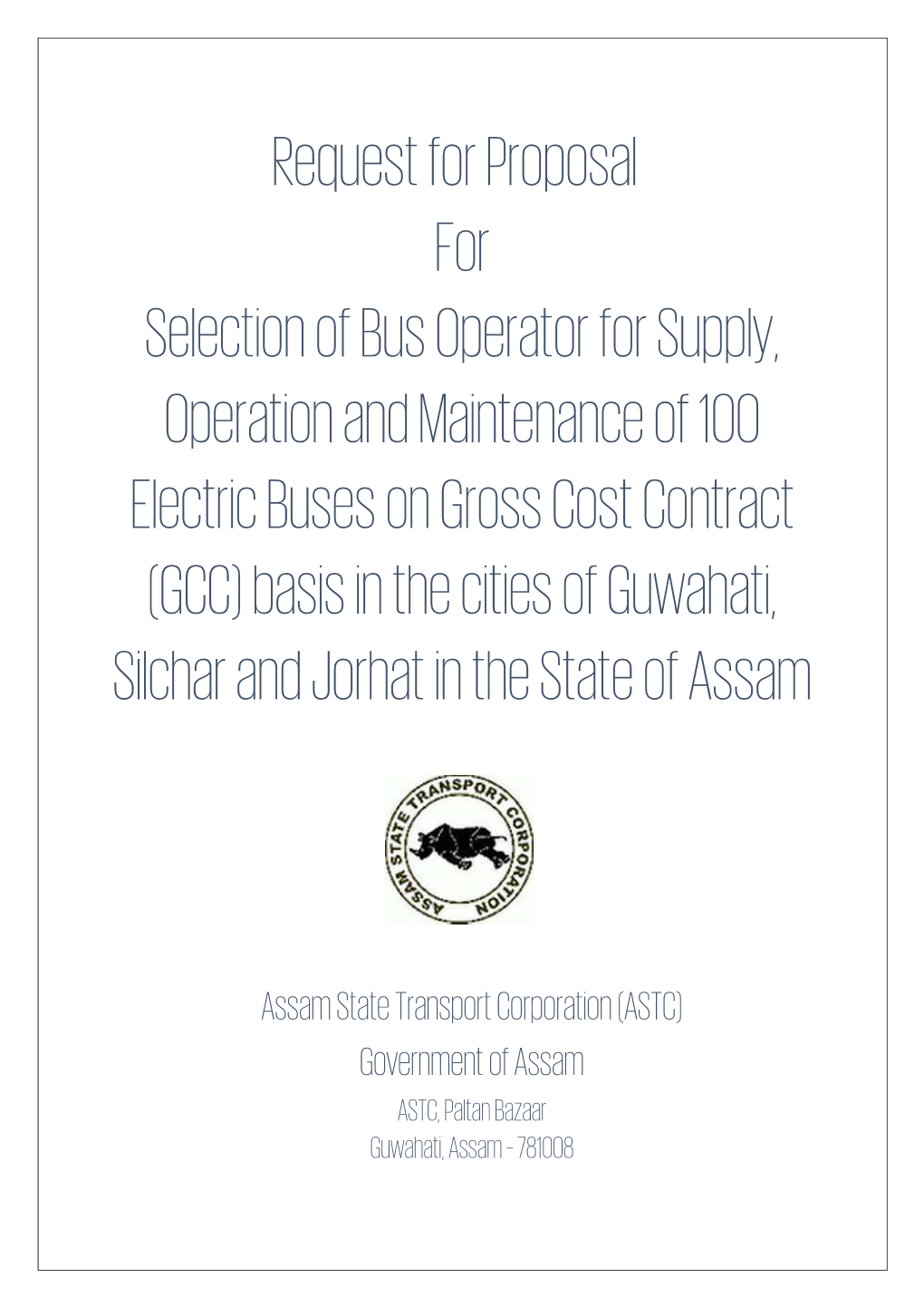 Request for Proposal for Selection of Bus Operator for Supply, Operation